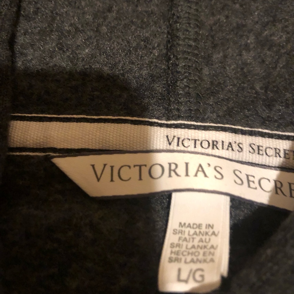 Victoria's Secret Charcoal Hoodie with Leaf Charm - Picture 2 of 4